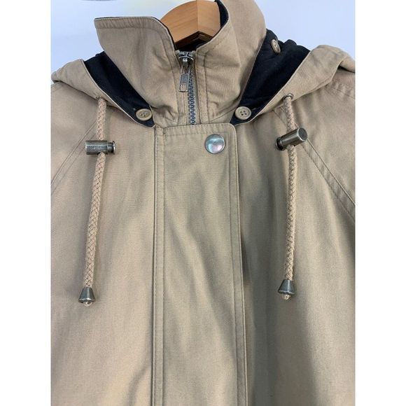 Mens London Fog Limited Ed Size M Winter Coat Removable Lining Hood Khaki 6039 - Picture 4 of 13